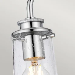 Hot Elstead Badlampe Wand IP44 60,3 cm breit 3-flammig Chrom Glasschirm