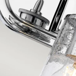 Hot Elstead Badlampe Wand IP44 60,3 cm breit 3-flammig Chrom Glasschirm