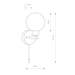 Discount Nowodvorski Badlampe Wand IP44 Schwarz Weiß G9 Zugschalter Kugelschirm