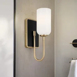 Clearance Elstead Badlampe Wand Metall Glas 33,8 cm hoch IP44 G9 LED 3000 K