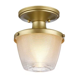 Online Elstead Badleuchte Decke IP44 in Messing Klar klein Metall Glas