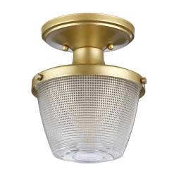 Online Elstead Badleuchte Decke IP44 in Messing Klar klein Metall Glas