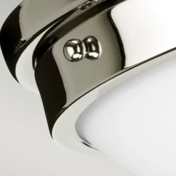 Best Elstead Badleuchte Decke rund 32 cm in Nickel Weiß blendarm