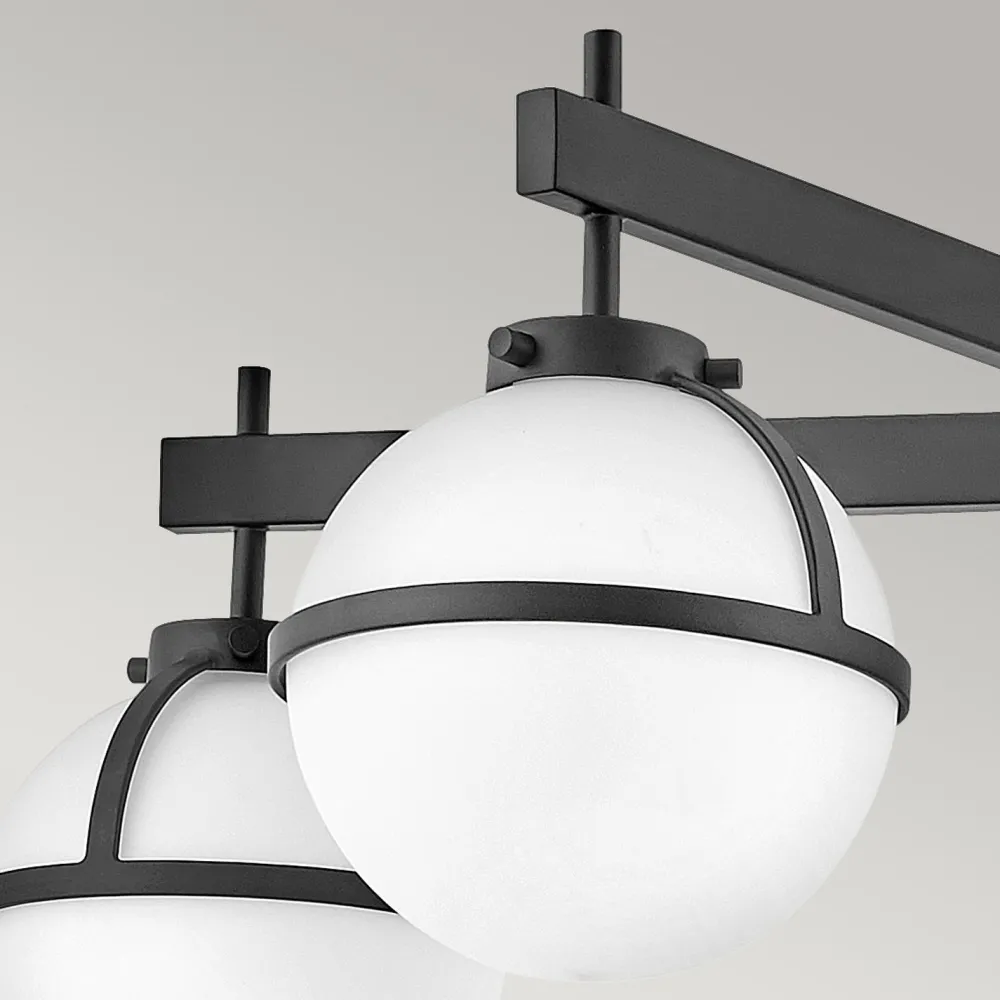 Clearance Elstead Badleuchte Decke Schwarz Weiß IP44 81,3 cm breit Metall Glas