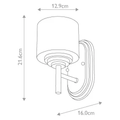 Elstead Badleuchte Metall Glas IP44 H: 21,6 cm 3000 K LED G9 AVORIO* Wandleuchten|Badezimmer Lampe