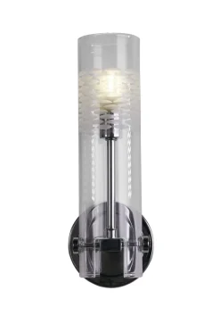 Searchlight Badleuchte Wand IP44 H: 28,5 cm Chrom Klar G9* Wandleuchten|Wohnzimmerlampen