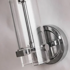 Searchlight Badleuchte Wand IP44 H: 28,5 cm Chrom Klar G9* Wandleuchten|Wohnzimmerlampen