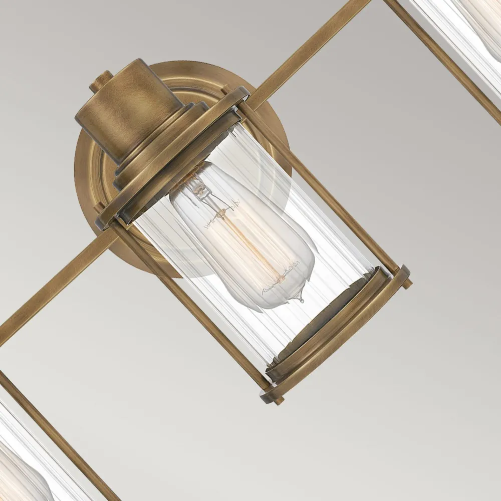 Elstead Badleuchte Wand Metall Glas IP44 B: 56 cm 3-flammig länglich* Flurlampen|Küchenlampen