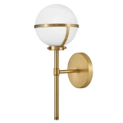 Clearance Elstead Badleuchte Wand Metall Glas IP44 H: 40,3 cm Kugel Schirm