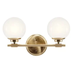 Sale Elstead Badleuchte Wand mit 2x G9 LED 37,3 cm breit IP44 Glas Metall