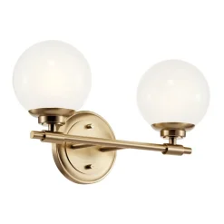 Sale Elstead Badleuchte Wand mit 2x G9 LED 37,3 cm breit IP44 Glas Metall