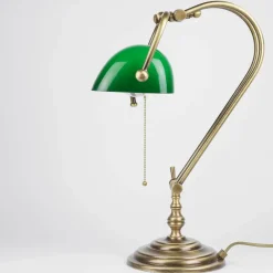 Giovanni Battista Banker Tischlampe aus Echt-Messing in Bronze* Schreibtischlampen|Glaslampen