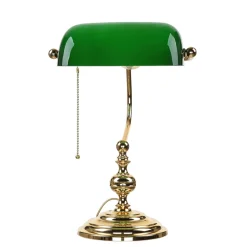 Giovanni Battista Banker Tischlampe Gold 24K aus Echt-Messing* Schreibtischlampen|Glaslampen
