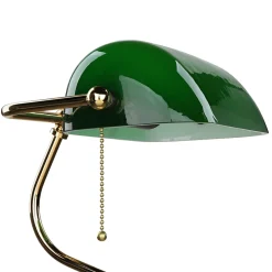 Giovanni Battista Banker Tischlampe Gold 24K aus Echt-Messing* Schreibtischlampen|Glaslampen