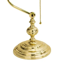 Clearance Giovanni Battista Bankerlampe 39 cm E27 Messing Glas Zugschalter Grün