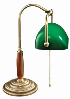 Giovanni Battista Bankerlampe Bronze Hell Handarbeit Art Déco* Glaslampen|Metall Lampen