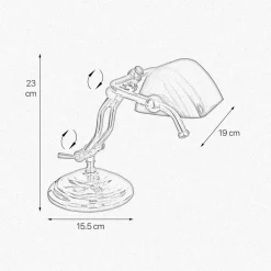 Giovanni Battista Bankerlampe E14 23 cm in Messing poliert Grün Glas* Tischlampen|Bürolampen