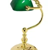 Giovanni Battista Bankerlampe Gold 24K aus Messing mit Glasschirm* Tischlampen|Bürolampen