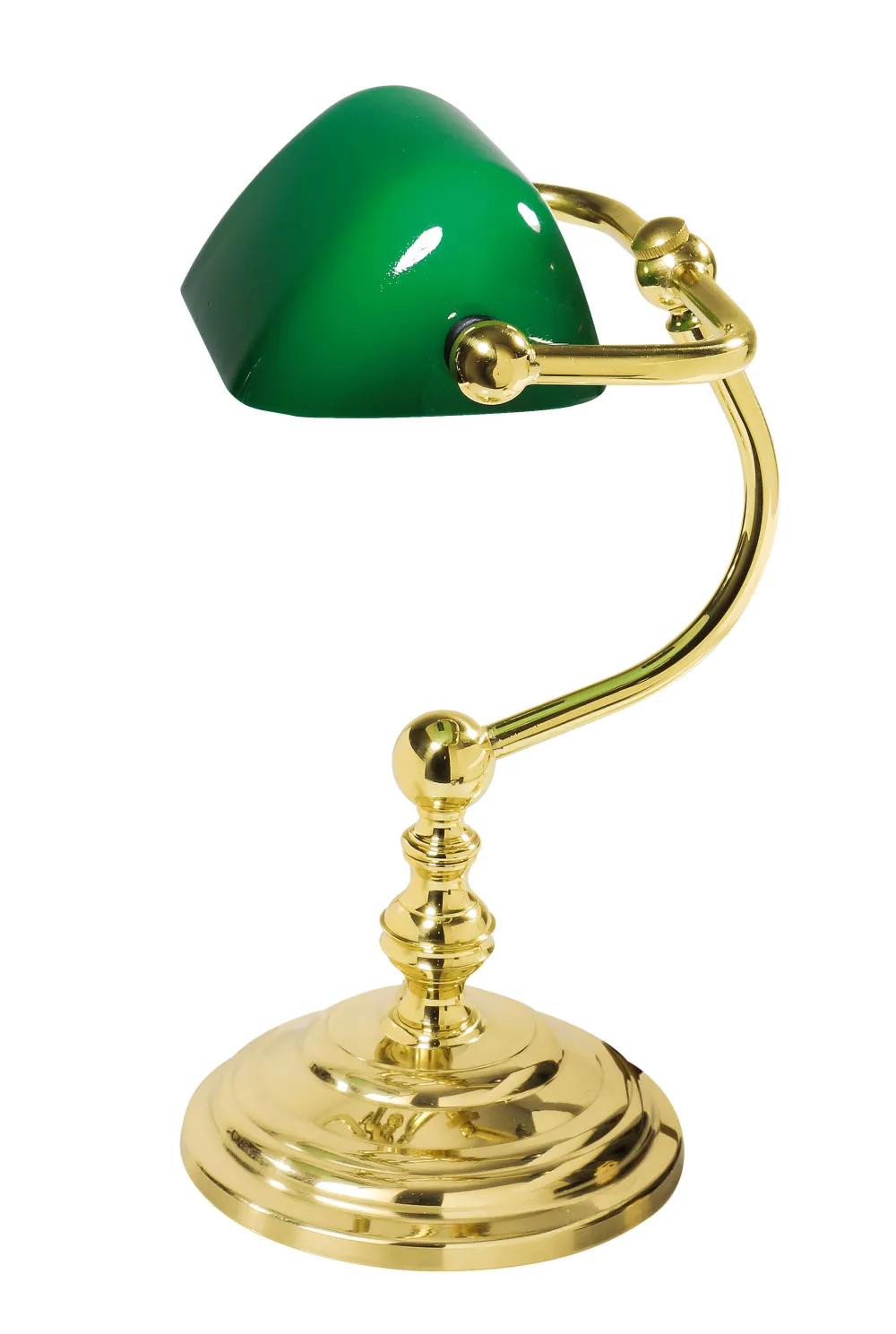 Giovanni Battista Bankerlampe Gold 24K aus Messing mit Glasschirm* Tischlampen|Bürolampen