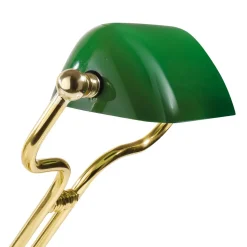 Outlet Giovanni Battista Bankerlampe Grün H: 35 cm verstellbar Echt-Messing Glas E14