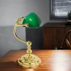 Giovanni Battista Bankerlampe Grün Messing massiv Glas 29 cm hoch schwenkbar* Tischlampen|Bürolampen