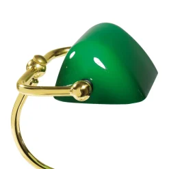 Giovanni Battista Bankerlampe Grün Messing massiv Glas 29 cm hoch schwenkbar* Tischlampen|Bürolampen