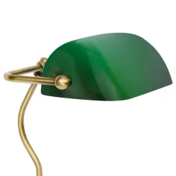 Best Giovanni Battista Bankerlampe in Bronze hell Grün E27 29 cm Glas Messing