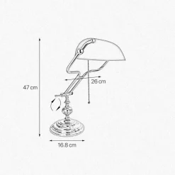 Discount Giovanni Battista Bankerlampe Jugendstil 47 cm Messing Glas Zugschalter E27