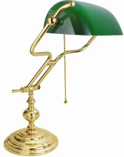 Giovanni Battista Bankerlampe Lampade Ministero Vergoldet Mit 24 Karat* Schreibtischlampen|Glaslampen