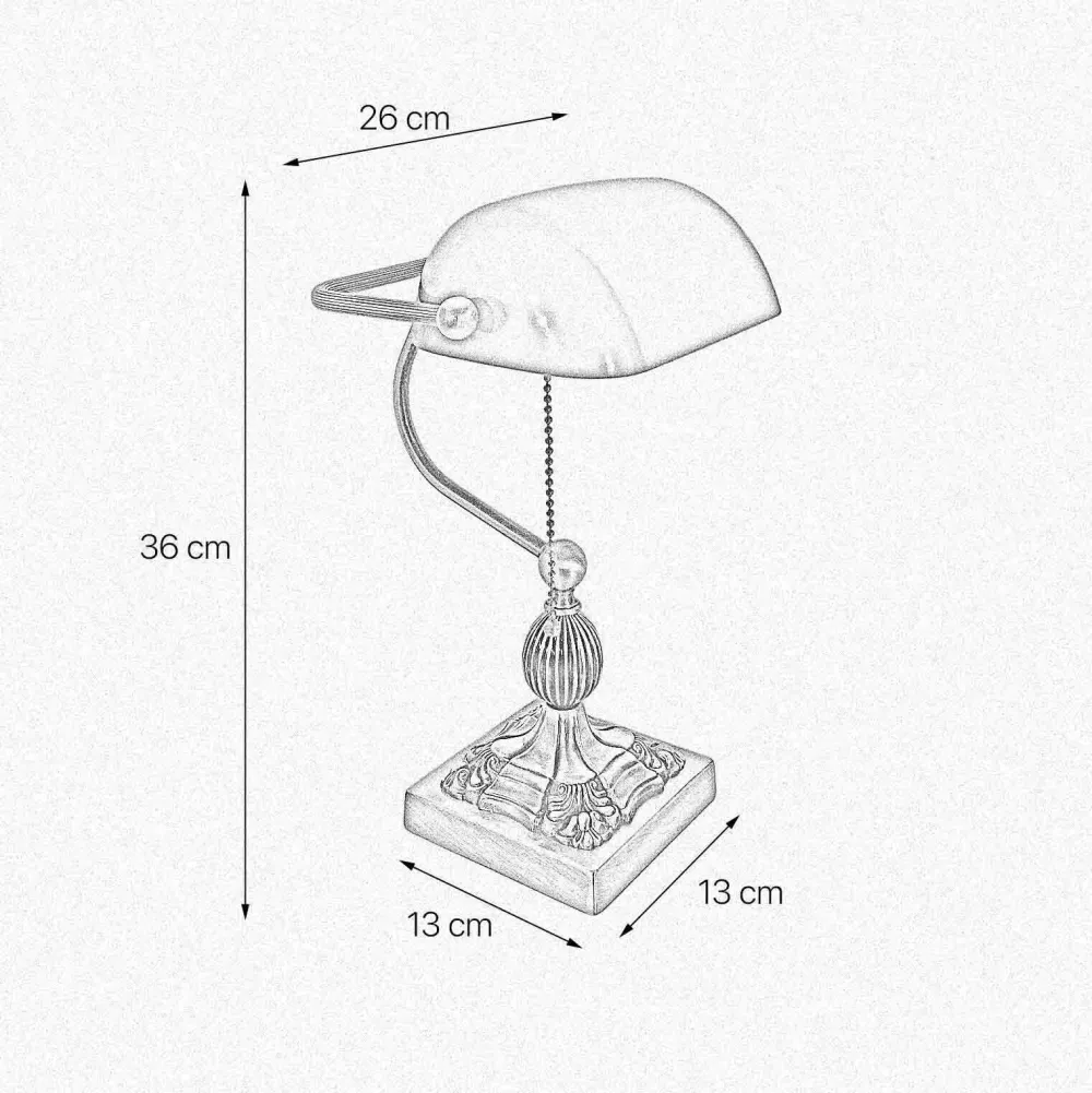 Clearance Giovanni Battista Bankerlampe Messing massiv Glas 36 cm hoch schwenkbar