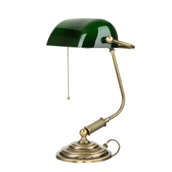 Online Giovanni Battista Bankerlampe Messing massiv 35,5 cm Zugschalter