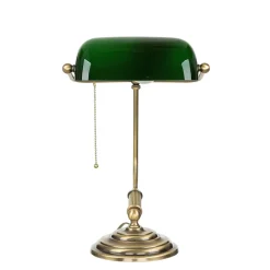 Online Giovanni Battista Bankerlampe Messing massiv 35,5 cm Zugschalter