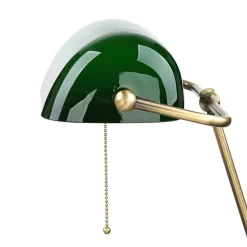 Online Giovanni Battista Bankerlampe Messing massiv 35,5 cm Zugschalter