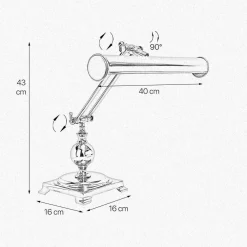 Giovanni Battista Bankerlampe Messing poliert E14 H: 43 cm Jugendstil* Tischlampen|Badezimmer Lampe