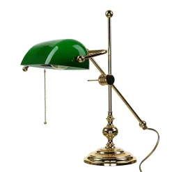 Best Giovanni Battista Bankerlampe Vergoldet 24 Karat aus Echt-Messing