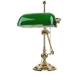 Best Giovanni Battista Bankerlampe Vergoldet 24 Karat aus Echt-Messing