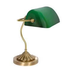 Clearance Giovanni Battista Bankerleuchte Gün Bronze H: 30 cm aus Messing Glas E27