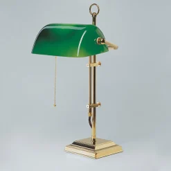 Berliner Messingleuchten Bankerleuchte W2 aus Messing poliert* Schreibtischlampen|Metall Lampen