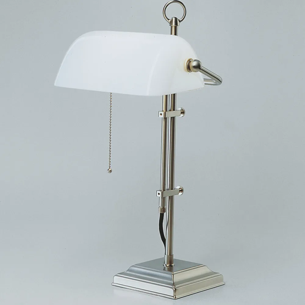 Online Berliner Messingleuchten Bankerleuchte W2 aus Nickel matt