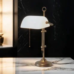 Online Berliner Messingleuchten Bankerleuchte W1 komplett aus Messing