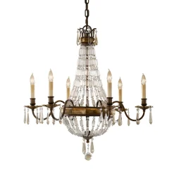 Elstead Barock Kronleuchter Kristall Ø69cm opulentes Design* Wohnzimmerlampen|Kristalllampen