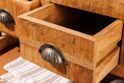 Invicta Interior Barschrank mit Rollen Mangoholz massiv B: 86 cm Industrial* Industrie Lampen|Vintage Lampen