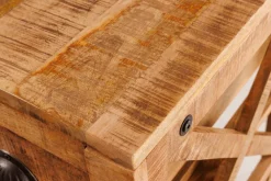 Invicta Interior Barschrank mit Rollen Mangoholz massiv B: 86 cm Industrial* Industrie Lampen|Vintage Lampen