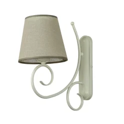 Discount Lamkur Beige Wandlampe Stoff Landhaus ABUELA Leuchte
