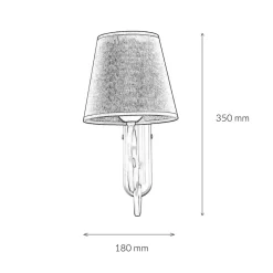 Discount Lamkur Beige Wandlampe Stoff Landhaus ABUELA Leuchte