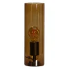 By Rydéns Beistelllampe Rauchglas Metall E27 30 cm hoch in Cognac