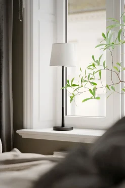 By Rydéns Beistelllampe Schwarz Weiß 68,5 cm E27 Metall Stoff Modern* Wohnzimmerlampen|Schlafzimmer Lampen