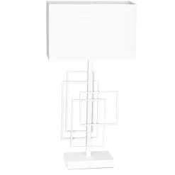 By Rydéns Beistelllampe Weiß 52 cm Stoff Metall E27 Kabelschalter* Wohnzimmerlampen|Schlafzimmer Lampen