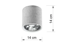 Sollux Beton Deckenlampe ADRIANA Ø14cm GU10 kompakt klein* Küchenlampen|Moderne Lampen