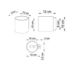 Sale Sollux Beton Wandleuchte Up Down rund H: 10 cm klein G9 LED